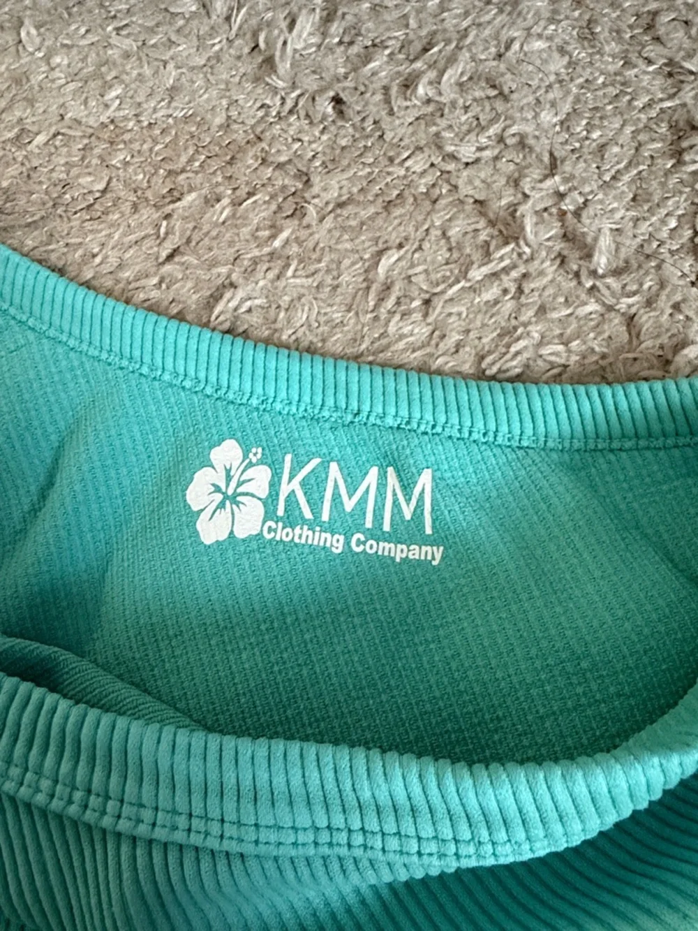 One-Shoulder Ribbed Tank Top - Turquoise - Picture 2 of 2